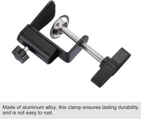 PATIKIL 0.49" Hole Dia. Desk Clamp, 2 Pcs Universal C-Clamp Base with Adjustable Screw for Microphone Mic Arm Table Lamp Mount Holder, Black in Kuwait