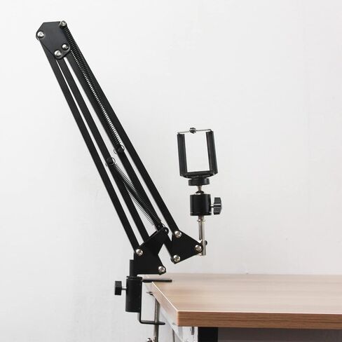 PATIKIL 0.49" Hole Dia. Desk Clamp, 2 Pcs Universal C-Clamp Base with Adjustable Screw for Microphone Mic Arm Table Lamp Mount Holder, Black in Kuwait