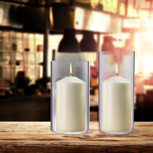Glass Cylinder Vases for Centerpieces Set of 3,Hurricane Candle Holder Vase,Floating Candle Vases for Flowers for Wedding Party Home Decor,Gift(4"/6"/8" High) in Saudi Arabia