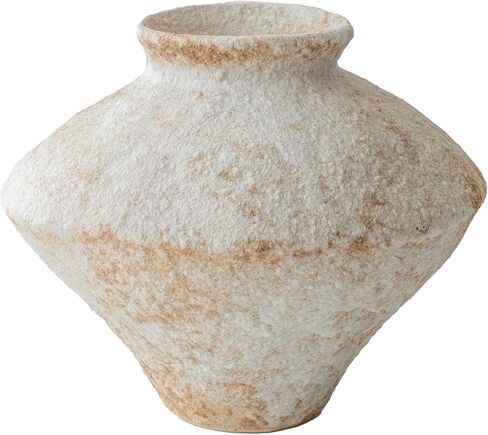 Rustic White Ceramic Vase Flower Vase, Textured Vase for Centerpieces, Kitchen, Living Room, Bedroom Decor Gifts in Saudi Arabia