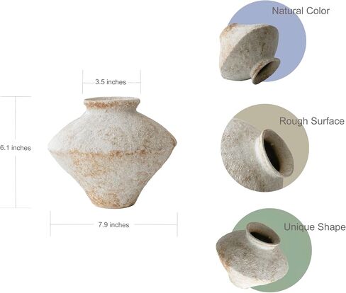 Rustic White Ceramic Vase Flower Vase, Textured Vase for Centerpieces, Kitchen, Living Room, Bedroom Decor Gifts in Saudi Arabia