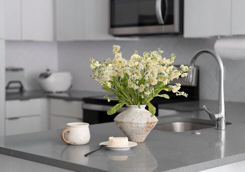Rustic White Ceramic Vase Flower Vase, Textured Vase for Centerpieces, Kitchen, Living Room, Bedroom Decor Gifts in Saudi Arabia