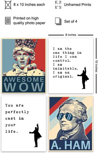 Merchandise Wall Art - Musical Poster Gifts - Motivational Wall Art Set - Positive Quotes - King George Poster Print Home Decor - Lyrics 8x10 Unframed Wall Art Prints in Saudi Arabia
