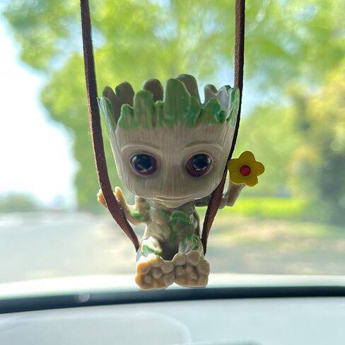 Car Hanging Ornament,Swing Smiling Little Tree Man,Car Mirror Hanging Accessories for Car Rear View Mirror Car Decoration Charm Pendant in Saudi Arabia