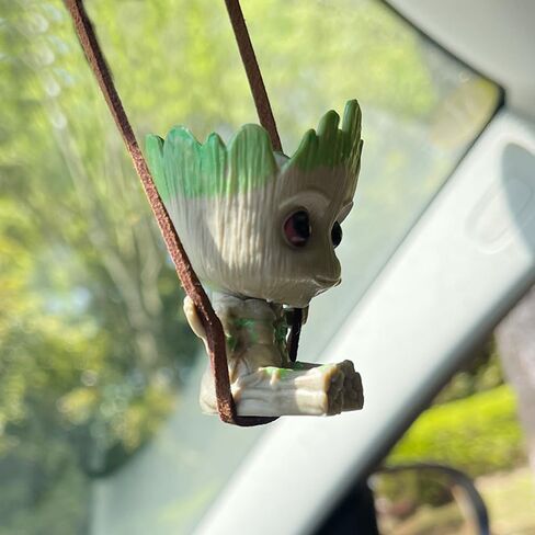 Car Hanging Ornament,Swing Smiling Little Tree Man,Car Mirror Hanging Accessories for Car Rear View Mirror Car Decoration Charm Pendant in Saudi Arabia
