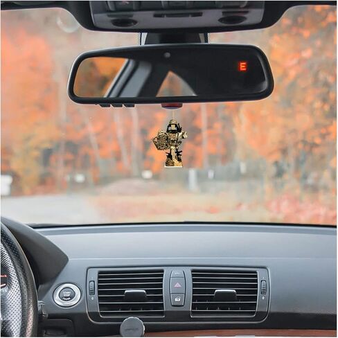 Car Rear View Mirror Hanging Ornament, Personalized Army Backpack Boost Decor, Military American Soldier Christmas Ornament Gift, Car Interior Rearview Pendant Accessories (Style A) in Saudi Arabia