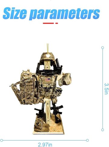 Car Rear View Mirror Hanging Ornament, Personalized Army Backpack Boost Decor, Military American Soldier Christmas Ornament Gift, Car Interior Rearview Pendant Accessories (Style A) in Saudi Arabia