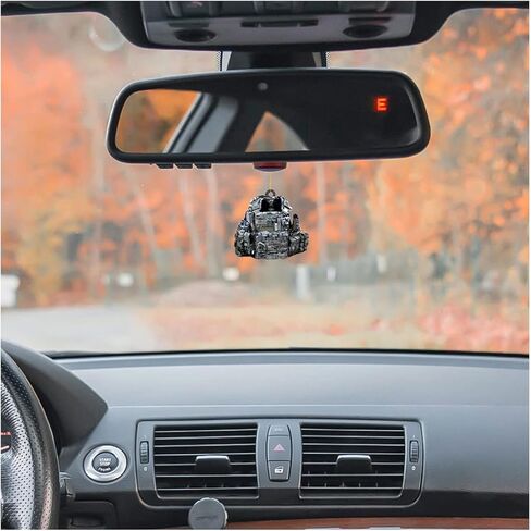 مرآة الرؤية الخلفية للسيارة، زينة معلقة، حقيبة ظهر عسكرية مخصصة لتعزيز الديكور، هدية زينة عيد الميلاد للجندي الأمريكي العسكري، ملحقات قلادة الرؤية الخلفية الداخلية للسيارة (النمط أ) in Kuwait