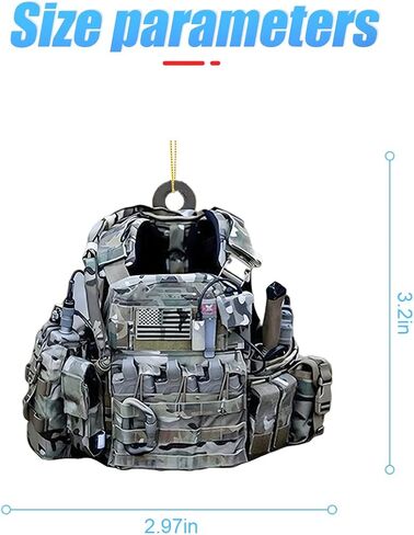 مرآة الرؤية الخلفية للسيارة، زينة معلقة، حقيبة ظهر عسكرية مخصصة لتعزيز الديكور، هدية زينة عيد الميلاد للجندي الأمريكي العسكري، ملحقات قلادة الرؤية الخلفية الداخلية للسيارة (النمط أ) in Kuwait