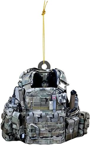 مرآة الرؤية الخلفية للسيارة، زينة معلقة، حقيبة ظهر عسكرية مخصصة لتعزيز الديكور، هدية زينة عيد الميلاد للجندي الأمريكي العسكري، ملحقات قلادة الرؤية الخلفية الداخلية للسيارة (النمط أ) in Kuwait