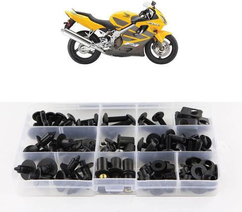Xitomer Full Sets Fairing Bolts Kits, Fit for CBR600 F4 F4I 1999 2000 2001 2002 2003 2004 2005 2006 2007, Mounting Kits Grommets/Washers/Fastenings/Clips/Nuts (Matte Black) in Saudi Arabia