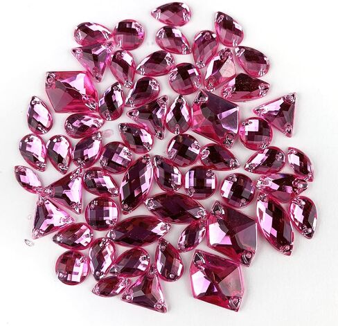 60PC Mix Shapes Sew On Crystal Rhinestone Flatback with Holes Sewing Acrylic Sewing Crystal for Clothes&Bags,Shoes,DIY Crafts 7~21mm (Royal Blue) in Kuwait