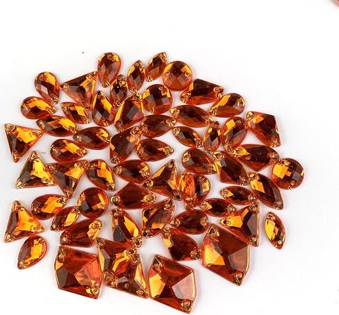 60PC Mix Shapes Sew On Crystal Rhinestone Flatback with Holes Sewing Acrylic Sewing Crystal for Clothes&Bags,Shoes,DIY Crafts 7~21mm (Royal Blue) in Saudi Arabia