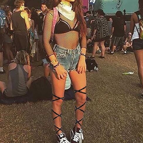 جوارب Yokawe Sparkly Leg Wraps المثيرة والمرنة والجوارب الراقصة والمهرجانات الموسيقية للنساء والفتيات in Kuwait