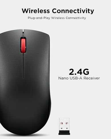 Lenovo Bluetooth Silent Mouse (WL300) - 5 Button Computer Mouse with Silent Left & Right Click – Sculpted Grip, Microsoft Swift Pair, Up to 1600 DPI (Grey) in Saudi Arabia