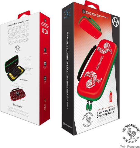Hyperkin Edition Limited Sriracha EVA Hard Shell Console, Travel Carrying Case – Officially Licensed - For Nintendo Switch® OLED Model/Nintendo Switch Lite®/Nintendo Switch® (Twin Roosters) in Saudi Arabia