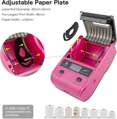 طابعة ملصقات حرارية محمولة بتقنية البلوتوث من NetumScan Label Maker متوافقة مع نظام Android وiOS تنطبق على الملصقات والعنوان ورمز QR والرمز الشريطي والكابل والمزيد، تستخدم للمنزل والبيع بالتجزئة in Kuwait