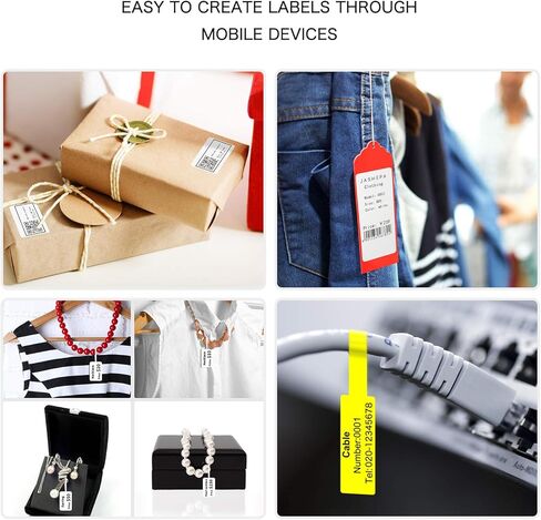 طابعة ملصقات حرارية محمولة بتقنية البلوتوث من NetumScan Label Maker متوافقة مع نظام Android وiOS تنطبق على الملصقات والعنوان ورمز QR والرمز الشريطي والكابل والمزيد، تستخدم للمنزل والبيع بالتجزئة in Kuwait