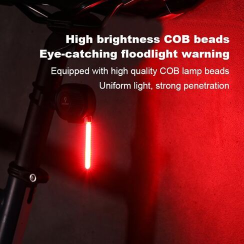 إضاءة خلفية حمراء متدفقة فائقة السطوع LED مع شحن USB ومقاومة للماء IPX6 - مصابيح خلفية للدراجة للركوب الليلي in Kuwait