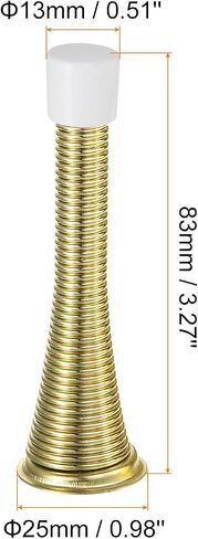 uxcell Door Stop, 6Pcs 3-1/4 - Spring Steel Door Stopper with 6 Screws, Flexible Door Stoppers for Bottom of Door with Rubber Bumper Tips (Gold) in Saudi Arabia