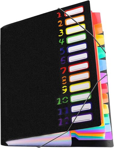 13 Pockets Accordion Project File Organizer, A4 Letter Size, 10 x 13 Inch, Portable Expanding Document File Folder, Important Bill Receipt Invoice Coupon Zip Holder for Home Office, Large Capacity in Kuwait