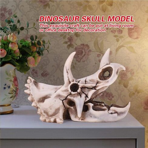 Fdit Dinosaur Triceratops Imitation Skull Model Simulated Skeleton Home Office Display Decorative Craft Box Decoration in Saudi Arabia