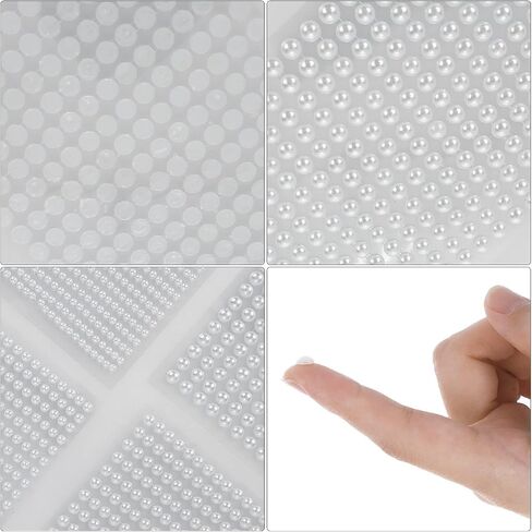 2800 Pieces Pearl Stickers, 4 Size White Flat Back Pearls Sticker Self-Adhesive Craft Pearls Faux Pearl Gems Embellishment for Face Beauty Makeup Nail Art Phone DIY Crafts Scrapbooking in Saudi Arabia