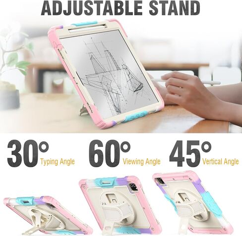 HXCASEAC Case for iPad Pro 12.9 inch (Pro 6th 5th 4th 3rd) Shockproof with Screen Protector/Pencil Holder/Hand Strap, [3-Layer] Heavy Duty Protective iPad Pro 12.9 Case 2022/2021/2020/2018, Black in Saudi Arabia