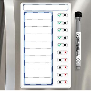 Chore Chart for Kids Dry Erase Board for Fridge, Magnetic Visual Schedule, ADHD Tools,to Do List Routine Chart Sliding Checklist