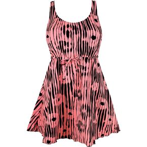 JINXUEER Women’s Plus Size Swimsuit One Piece Floral Print Swimwear Tummy Control Swimdress with Flared Skirt