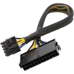 24 Pin to 10 Pin ATX PSU Main Power Adapter Braided Sleeved Cable for IBM Lenovo PCs and Servers 12-inch(30cm)