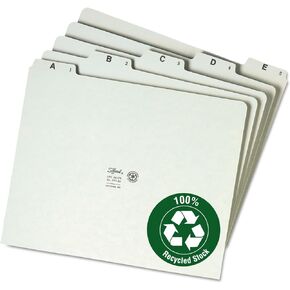 Smead 50376 Recycled Top Tab File Guides Alpha 1/5 Tab Pressboard Letter 25/Set
