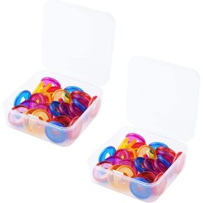 HEVSTIL 100Pcs Plastic Expander Discs Plastic Loose Leaf Binder Discs Scrapbooking Supplies Discbound Expansion Discs for Notebooks, Planners & Journals(18mm,Clear Colorful)