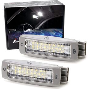 iJDMTOY Grey Finish OEM-Fit 3W Full LED Rear Reading Map Dome Light Kit Compatible with Volkswagen MK4 Golf R32 GTI Jetta, New Beetle, B5 Passat