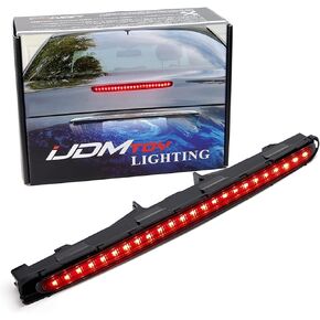 iJDMTOY OEM-Spec عدسة حمراء كاملة LED غطاء صندوق السيارة مجموعة شريط ضوء الفرامل الثالث متوافقة مع 2003-2009 مرسيدس بنز W211 E-Class سيدان