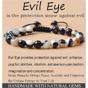 MASSIVE BEADS Evil Eye Agate Adjustable Bead Bracelet Series