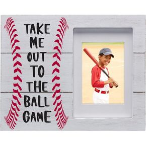 Wood Baseball Picture Frame - Take Me Out to the Ball Game