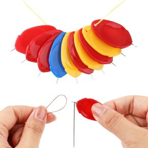 Qianyu 10 Pcs Embroidery Needle Threader Small Needle Eye Plastic Threader Tool Fast and Precise Threading Easy Threader Ideal for Hand and Machine Sewing Crafting Cross Stitch 5 Colors Random