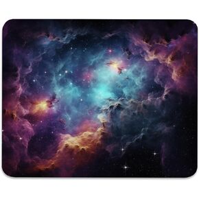 Galactic Nebula Starscape Mouse Pad - Explore The Universe from Your Desk, Stitched Edges Non-Slip Rubber Base Mouse Pads for Computers Laptop