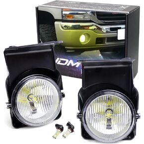 iJDMTOY OEM-Spec Clear Lens Fog Light Kit with 15-SMD Super Bright Xenon White LED Replacement Bulbs Compatible with 2003-2006 GMC Sierra 1500 2500 3500
