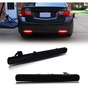 ADIIL Smoked Lens Led Rear Bumper Reflector Tail Fog Light Compatible with 2009-2014 Acura TSX (Euro Accord)