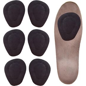 Metatarsal Pads 6 Pcs, Black Fleece Surface Gel Foot Pad for Women Men, Forefoot Pads Foot Cushion Ball of Foot Cushion for Foot Pain Relief