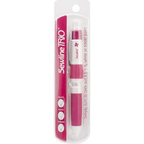 Sewline Mechanical Fabric Pencil, Trio-Black and White Lead Plus Tracer Point