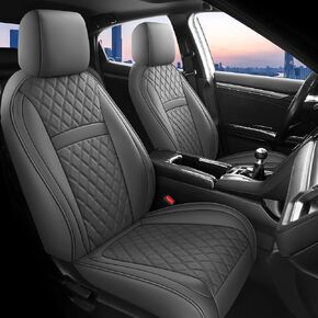 YGL Waterproof Leather Car Seat Covers Full Set,Faux Leather Seat Covers Custom Fit for Honda Civic,Non-Slip Seat Covers Fit for 2017-2021 Civic,Not for Molded Headrests(Black)