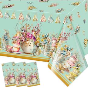 3 Pack Tea Party Decoration Tea Party Tablecloth 54 X 108 Flowers Tablecloths Tea Party Decoration Women Girls