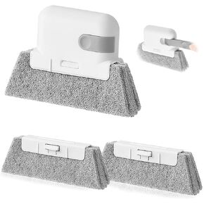 Window Cleaning Brush,Multifucation Groove Cleaning Brush for Household Use, 3 in 1 Window Sliding Door Track Cleaner, Sill, Tile Lines, Shutter, Car Vents, Keyboard, Small Spaces Clean Kit
