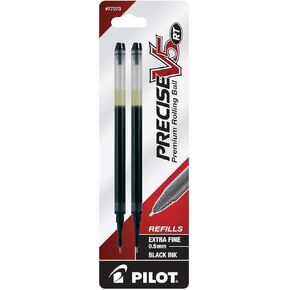 Value Pack of 6 - Pilot Precise V5 RT Liquid Ink Refill, 2-Pack for Retractable Rolling Ball Pens, Extra Fine Point, Black Ink (77273)