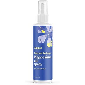 ASUTRA Ultra Topical Magnesium Oil Spray with OptiMSM, 4 Fl Oz | Rapid Absorption | Odorless and Non-Greasy