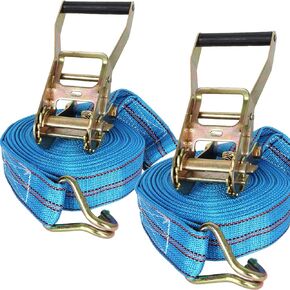 Pack of 2 Ratchet Straps Heavy Duty Ratchet Straps 2 inch x 33 ft Motorcycle Tie Down Straps Ratchet with Hook 10000lbs Break Strength Cargo Straps Ratcheting for Towing Hauling Lawn Equipment