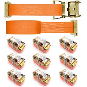 10Pack E Track 2 Ratchet Strap Etrack Van Strap Box Truck Strap Accessories Heavy Duty 12ft E Track Accessories 4400lbs Breaking Load, 2200 Working Load